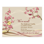 Bird House Moving Announcement Postcard Grey