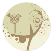 Bird House Round Sticker
