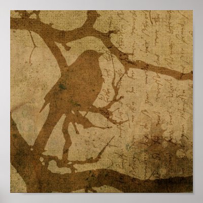 Bird in A Branch Posters by angelandspot