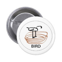 bird in nest pinback button