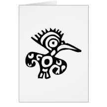 Bird, Mexican hieroglyph(Maya) Greeting Cards