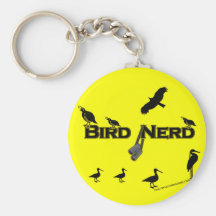 Bird Nerd Silhouette Keychain