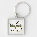 Bird Nerd Silhouette Keychains
