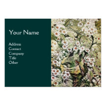 BIRD NEST,monogram ,green brown white Business Card