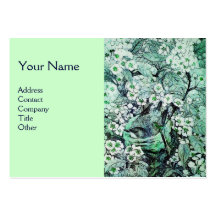 BIRD NEST,monogram ,green white Business Card