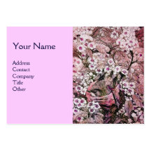 BIRD NEST,monogram ,pink red  white Business Card Templates