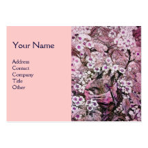 BIRD NEST,monogram ,pink red  white Business Card