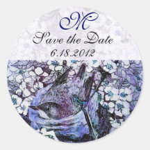 BIRD NEST monogram,white blue Stickers
