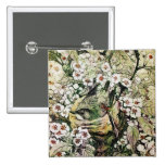 BIRD NEST ,white brown green yellow Buttons