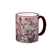 BIRD NEST ,white red pink Mugs
