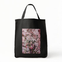 BIRD NEST ,white violet pink black Canvas Bags