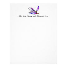 Bird of Paradise Flower (Coloured Foil Effect) Personalized Letterhead