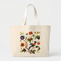 Bird of Paradise Jacobean Embroidery Bag