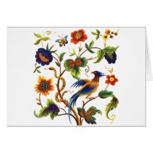 Bird of Paradise Jacobean Embroidery Cards