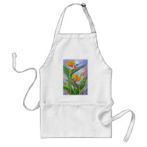 Bird Of Paradise Tropical Flower Painting - Multi Apron