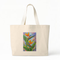 Bird Of Paradise Tropical Flower Painting - Multi Canvas Bag