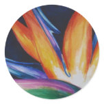 Bird of Paradise Watercolor Art Round Stickers