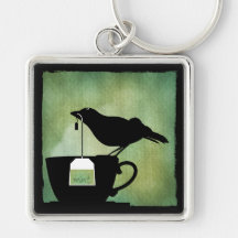 Bird on a Teacup Keychain