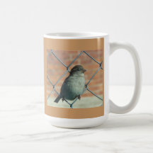 Bird on a wire coffee mug