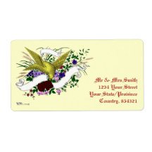 Bird on Bouquet (Full Colour) Personalized Shipping Label