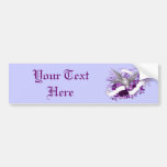 Bird on Bouquet (Purple) Bumper Stickers