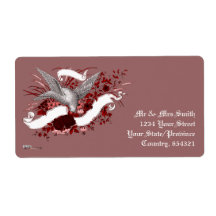 Bird on Bouquet (Red) Labels