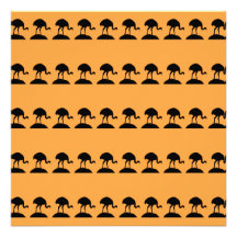 Bird Pattern in Black and Orange. Personalized Invitations