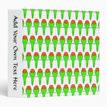 Bird Pattern. Parakeets. Binder