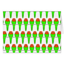Bird Pattern. Parakeets. Cards