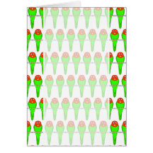 Bird Pattern. Parakeets. Greeting Card