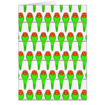 Bird Pattern. Parakeets. Greeting Cards