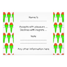 Bird Pattern. Parakeets. Invites