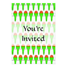 Bird Pattern. Parakeets. Personalized Announcement