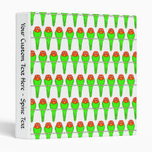 Bird Pattern. Parakeets. Vinyl Binder