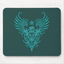 Bird & Shield Sugar Skull (blue) Mousepad