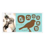 Bird Silhouette Photo Card / Blue & Brown