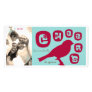 Bird Silhouette Photo Card / Blue & Red