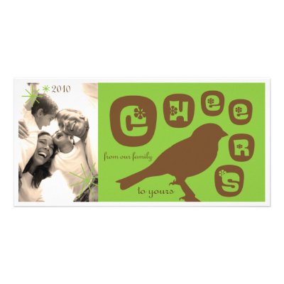 Bird Silhouette Photo Card / Green & Brown by figmintdesign
