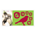 Bird Silhouette Photo Card / Green & Red