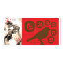 Bird Silhouette Photo Card / Red & Brown