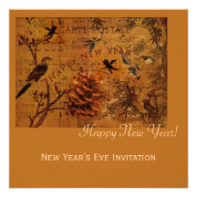 Bird Song New Year Custom Invite