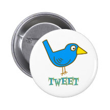 BIRD TWEET PINBACK BUTTONS