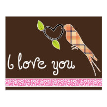 Bird Valentine Post Card