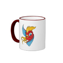 Bird ~ Vintage Forties Tattoo Bird Art Mugs