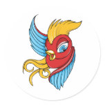 Bird ~ Vintage Forties Tattoo Bird Art Round Stickers