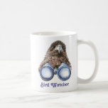 Bird Watcher Watching You Animal Humour watercolor Coffee Mugs