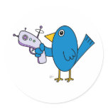 Bird with Raygun - Stickers