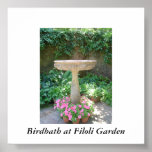 Birdbath at Filoli Garden Print