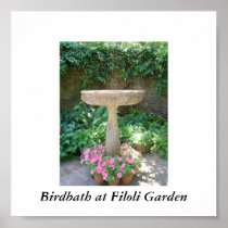 Birdbath at Filoli Garden Posters