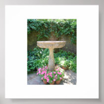 Birdbath at Filoli Garden Poster